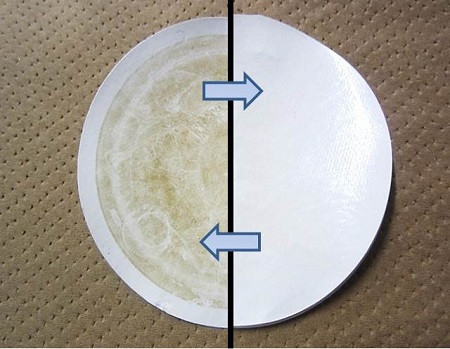 ファウリングした膜面とファウリングしていない膜面